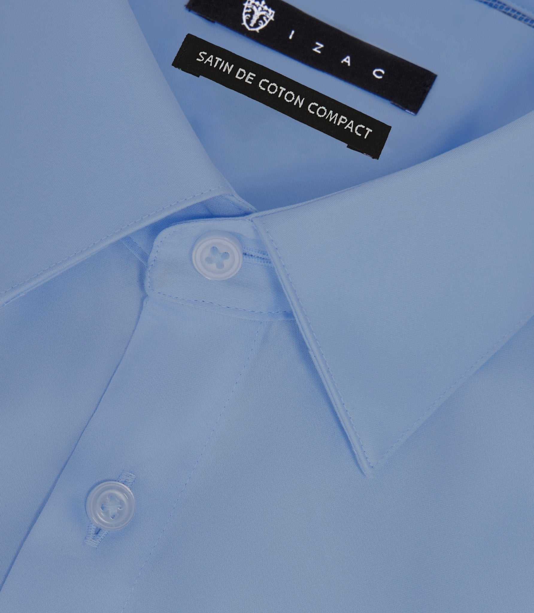 Chemise slim bleu glacé "Satinslim" - IZAC
