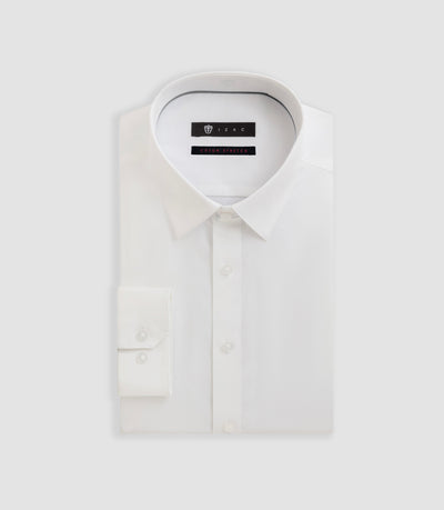 Chemise slim en popeline stretch blanche MALTE - IZAC