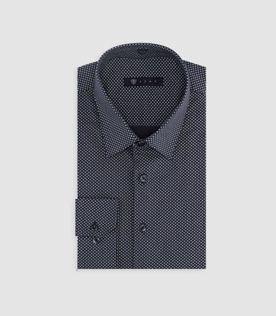 Chemise à imprimé micro motifs marine MARCEAUBT - IZAC