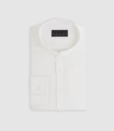 Chemise slim col mao blanche MARCEL - IZAC