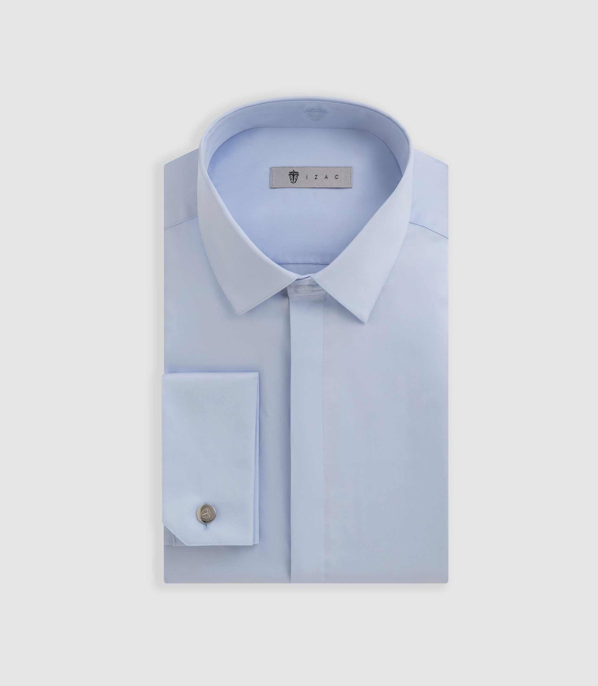 Chemise satin mixte slim ciel "Satinmixteslim coton" - IZAC