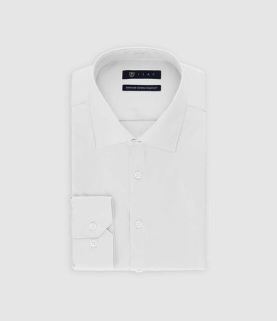 Chemise slim en satin de coton blanc SATINSLIM - IZAC