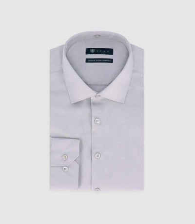 Chemise slim en satin de coton gris SATINSLIM - IZAC