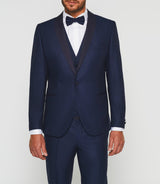Costume cérémonie col châle bleu "Fabio" - IZAC