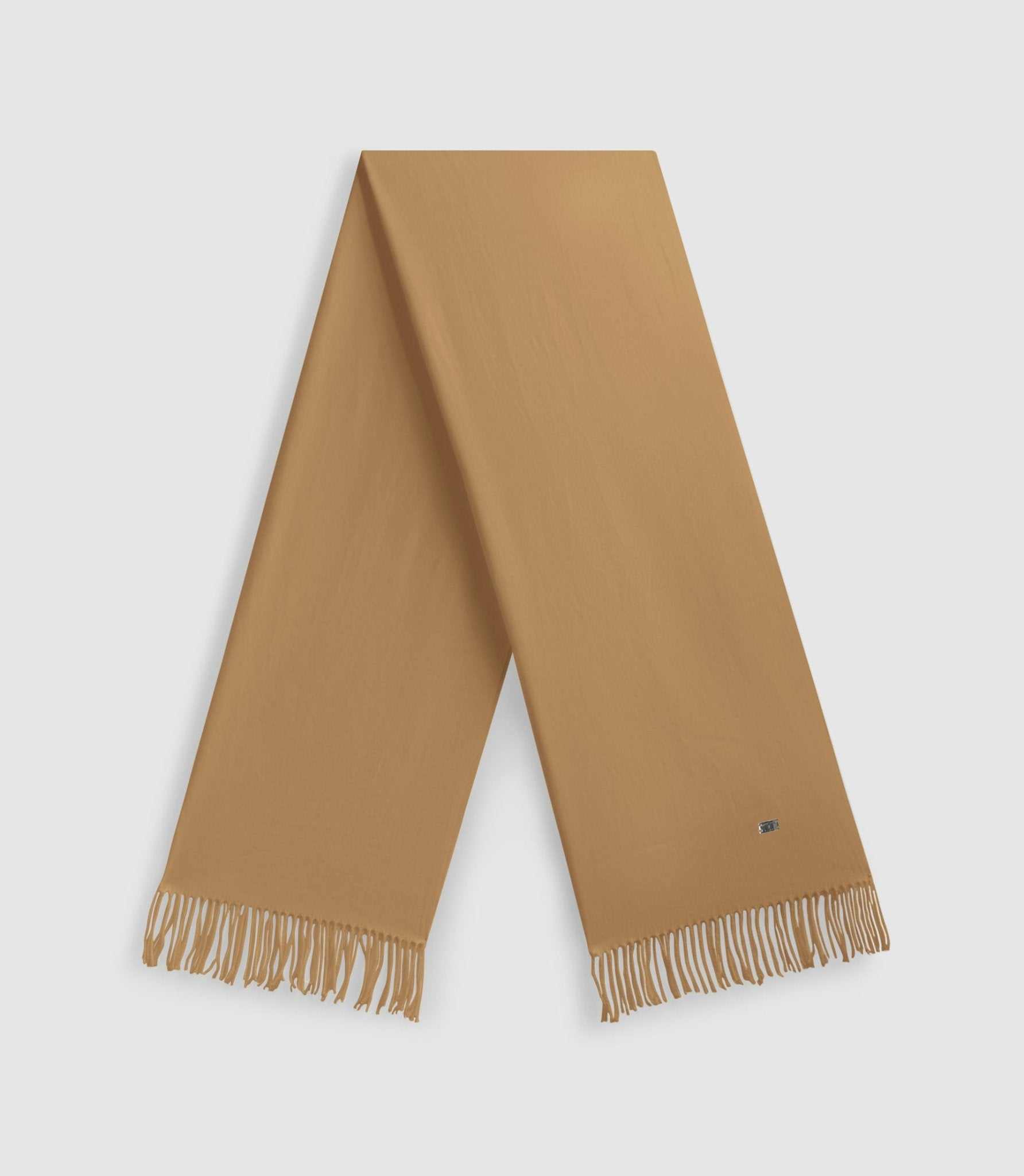 Echarpe unie avec frange camel AURORE - IZAC