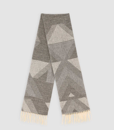 Echarpe à motif géométrique avec franges grise YILIKE - IZAC
