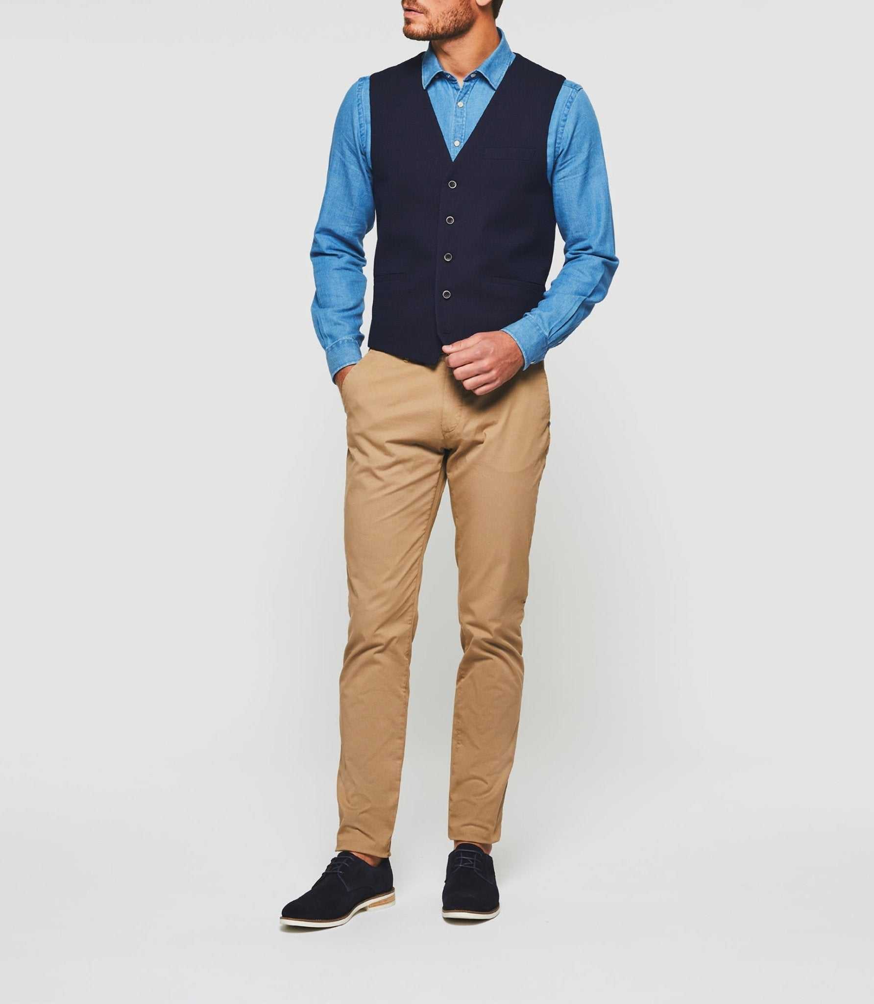 Gilet casual marine "Jimage" - IZAC