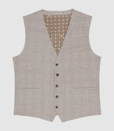 Gilet de costume à carreaux effet Prince de Galles beige XSWING - IZAC
