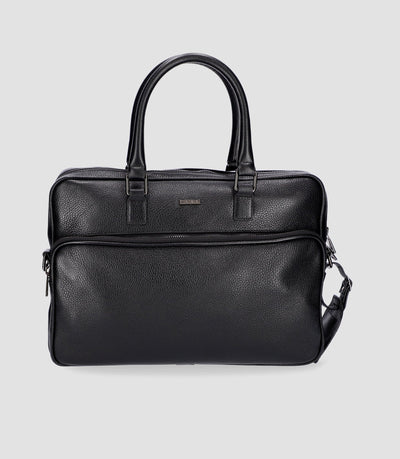 Sac business en cuir noir WALLAS - IZAC