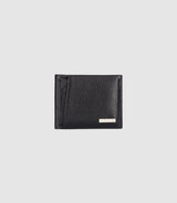 Portefeuille avec porte cartes en cuir noir WATT - IZAC
