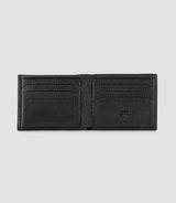 Portefeuille avec porte cartes en cuir noir WATT - IZAC