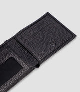 Portefeuille avec porte cartes en cuir noir WATT - IZAC