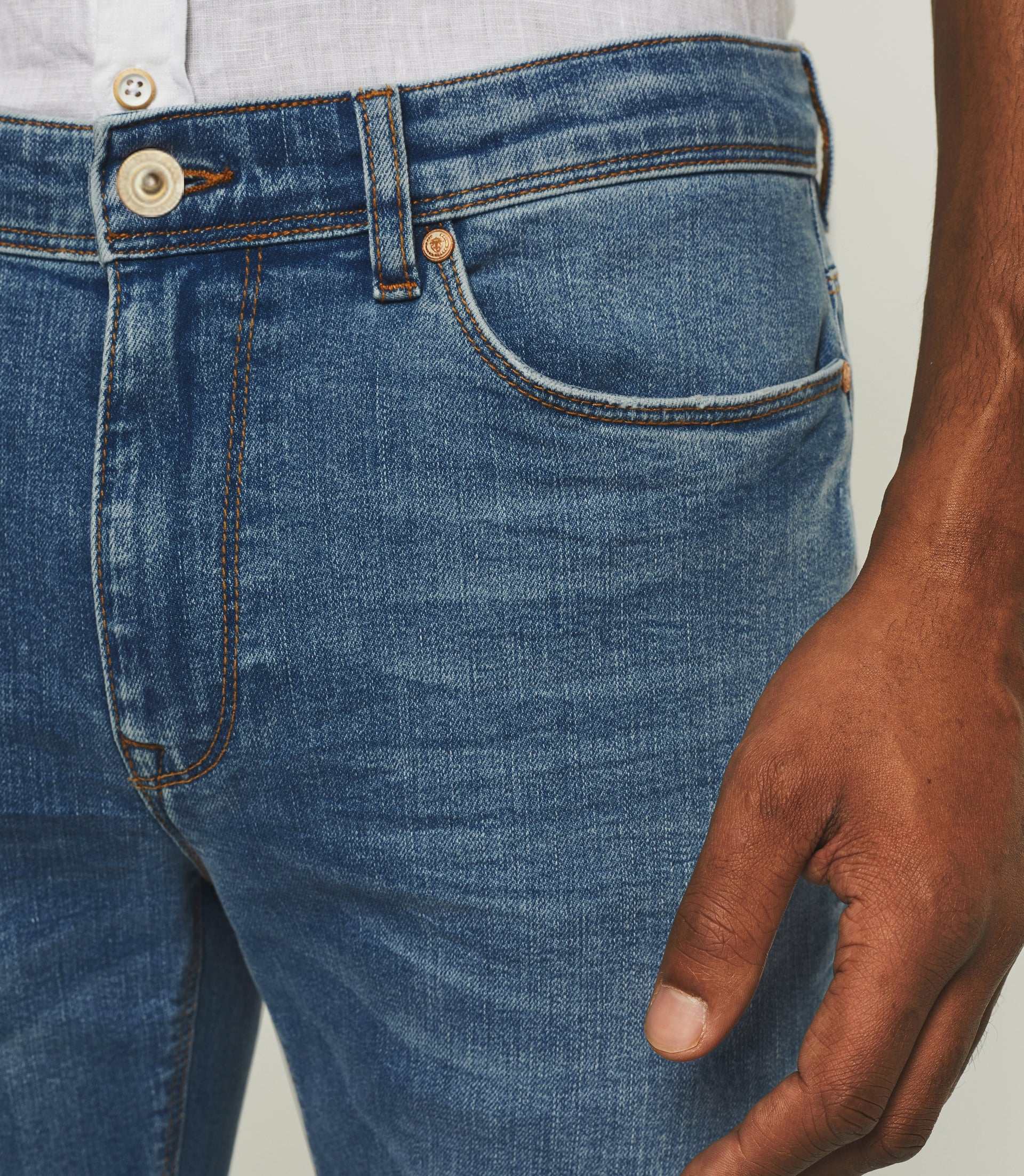 Jean straight délavé bleu clair PDE22TIGREOUT - IZAC