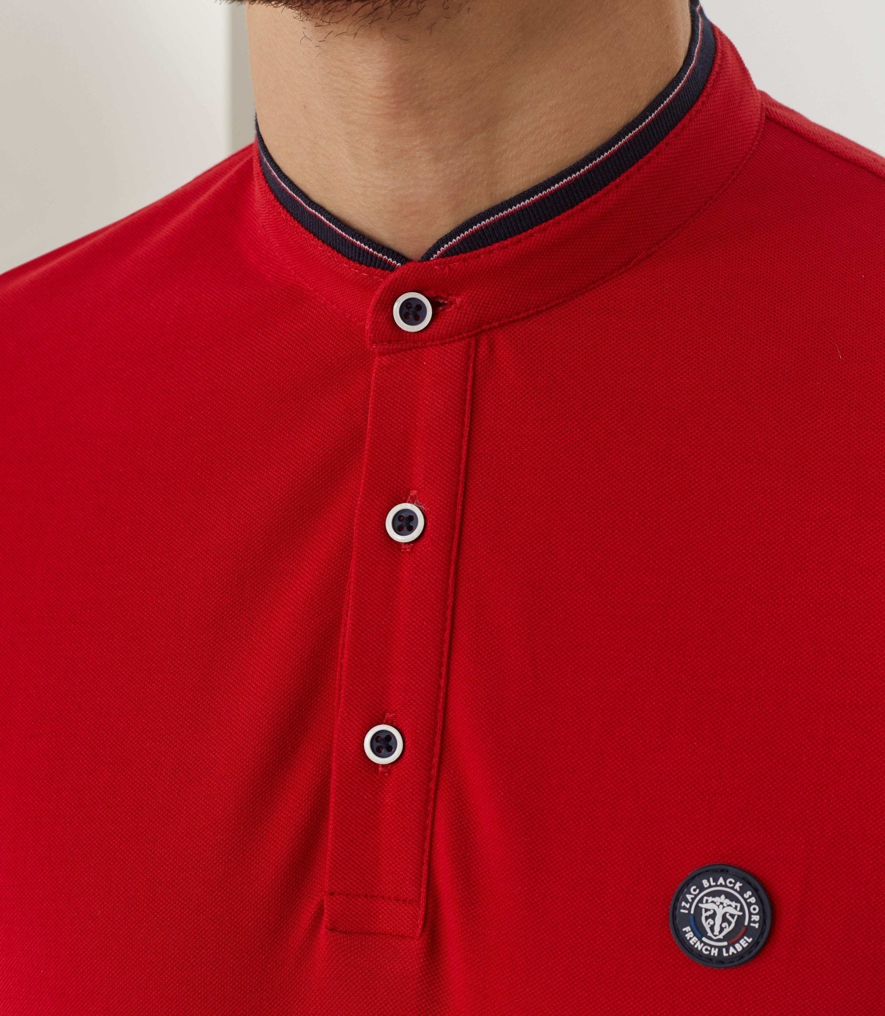 Polo rouge col mao "Rudolph" - IZAC