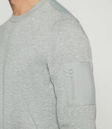 Pull col rond gris DAVID - IZAC