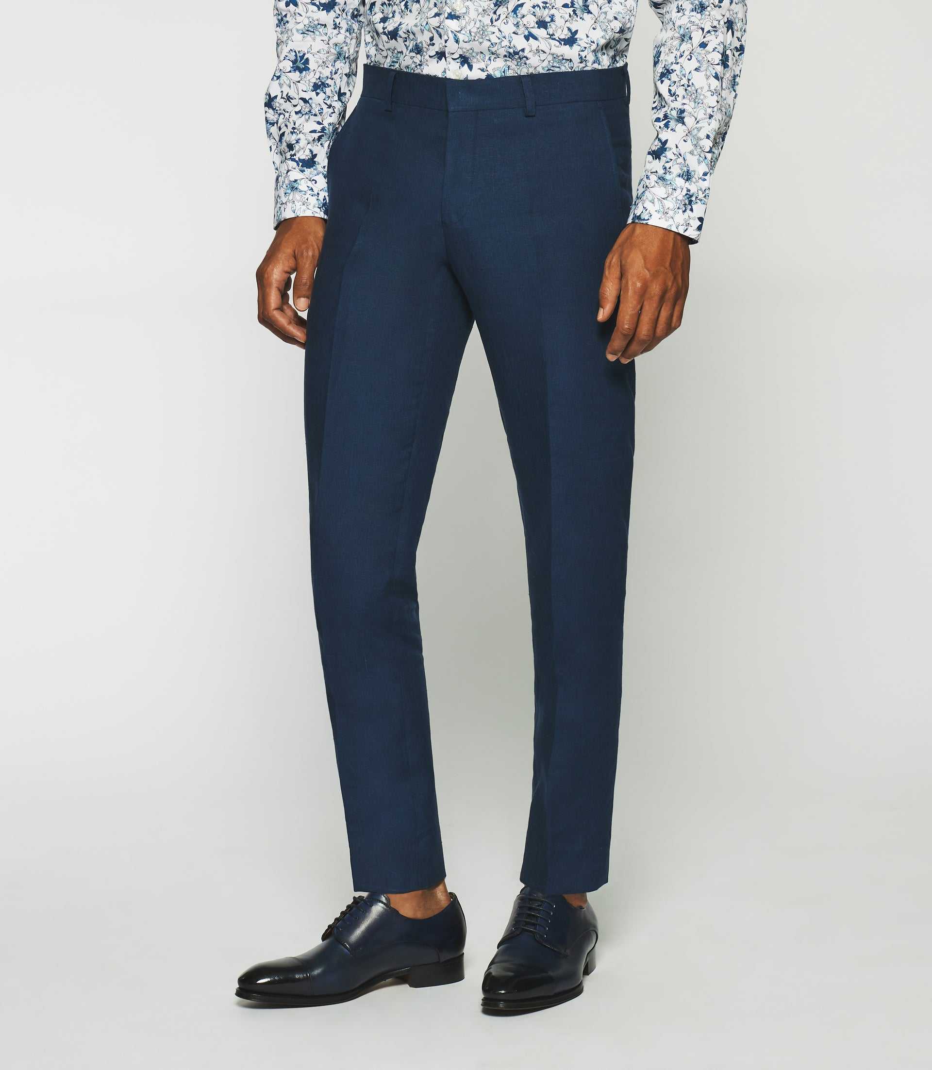 Pantalon en lin marine - IZAC