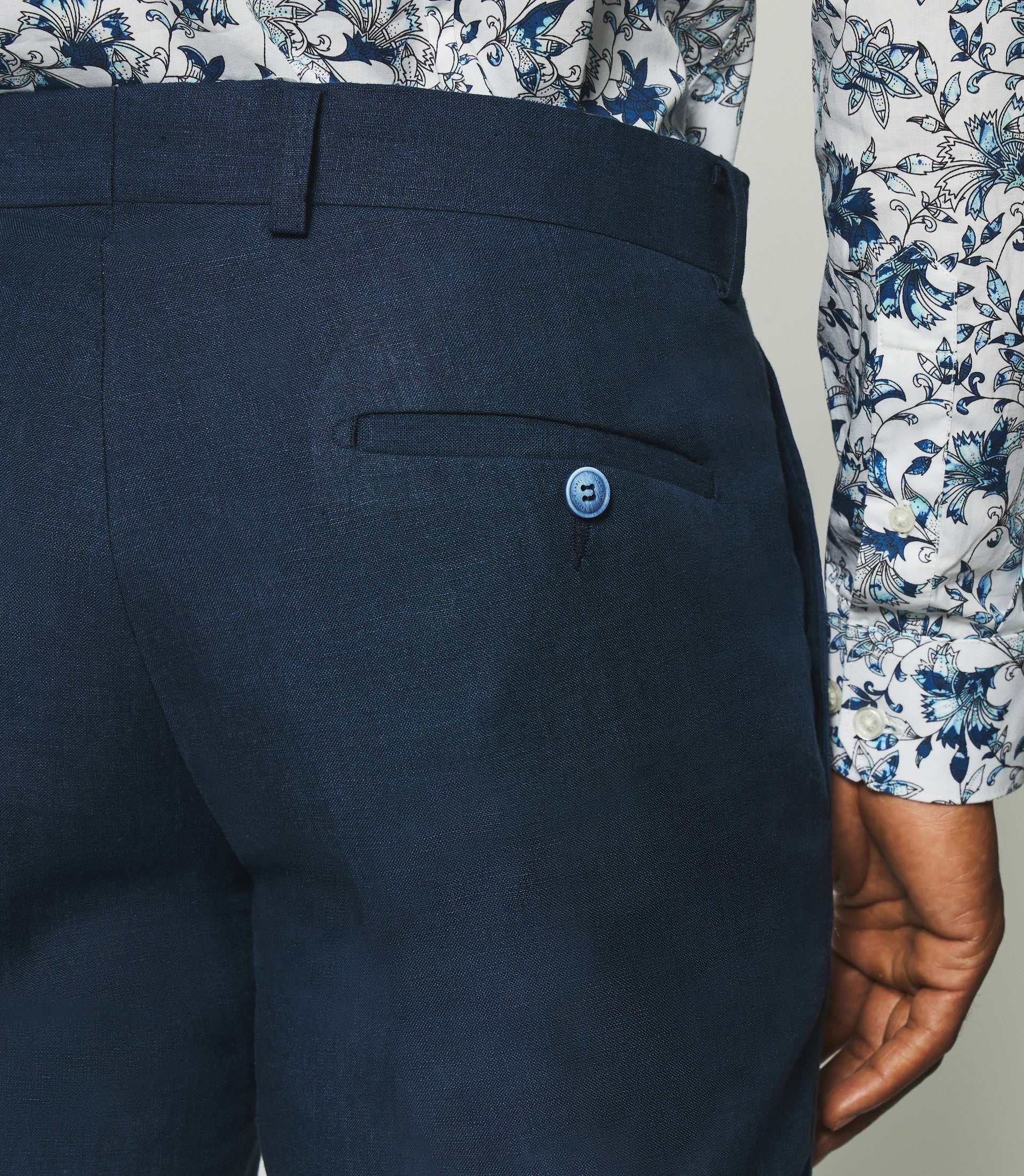 Pantalon en lin marine - IZAC
