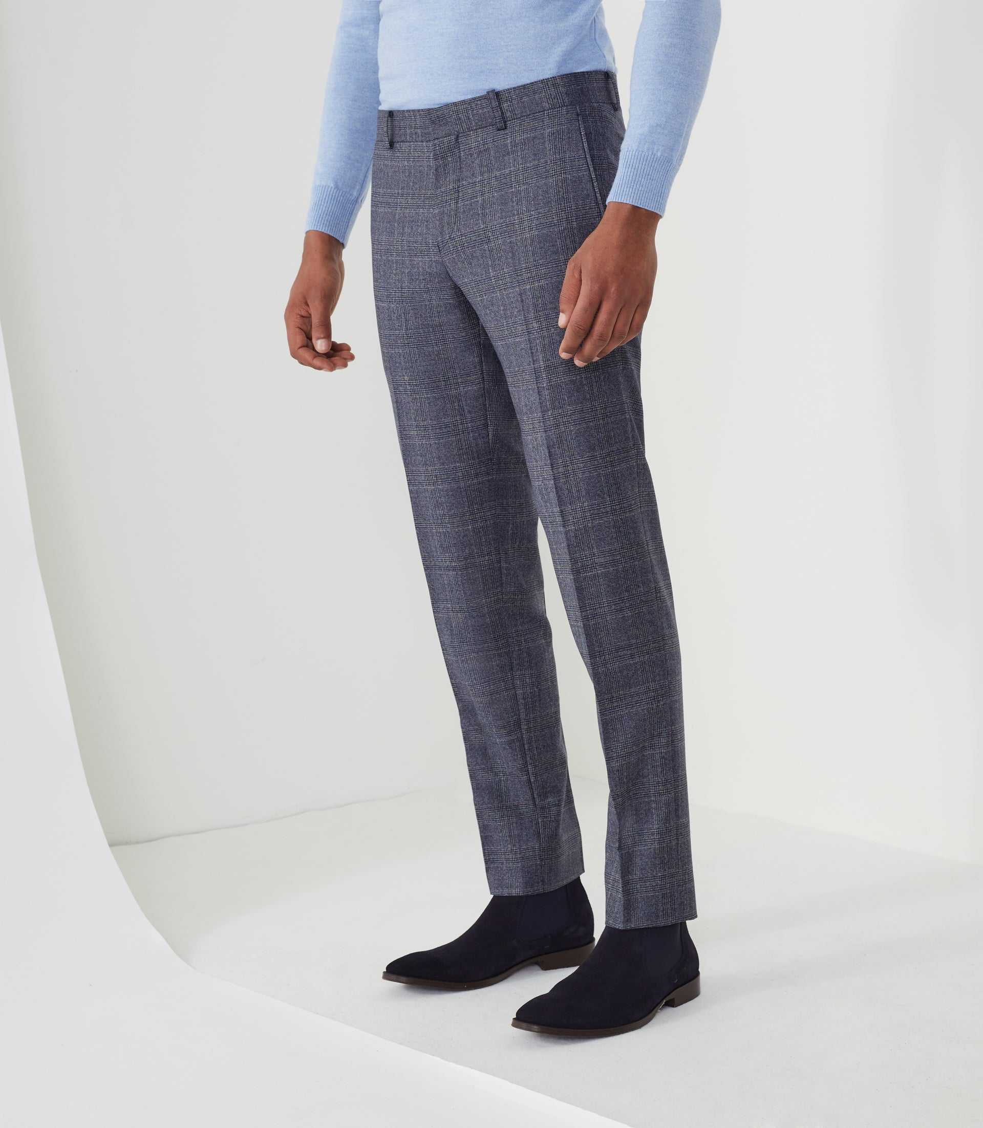 Pantalon ville Prince de Galles bleu "Négerie" - IZAC