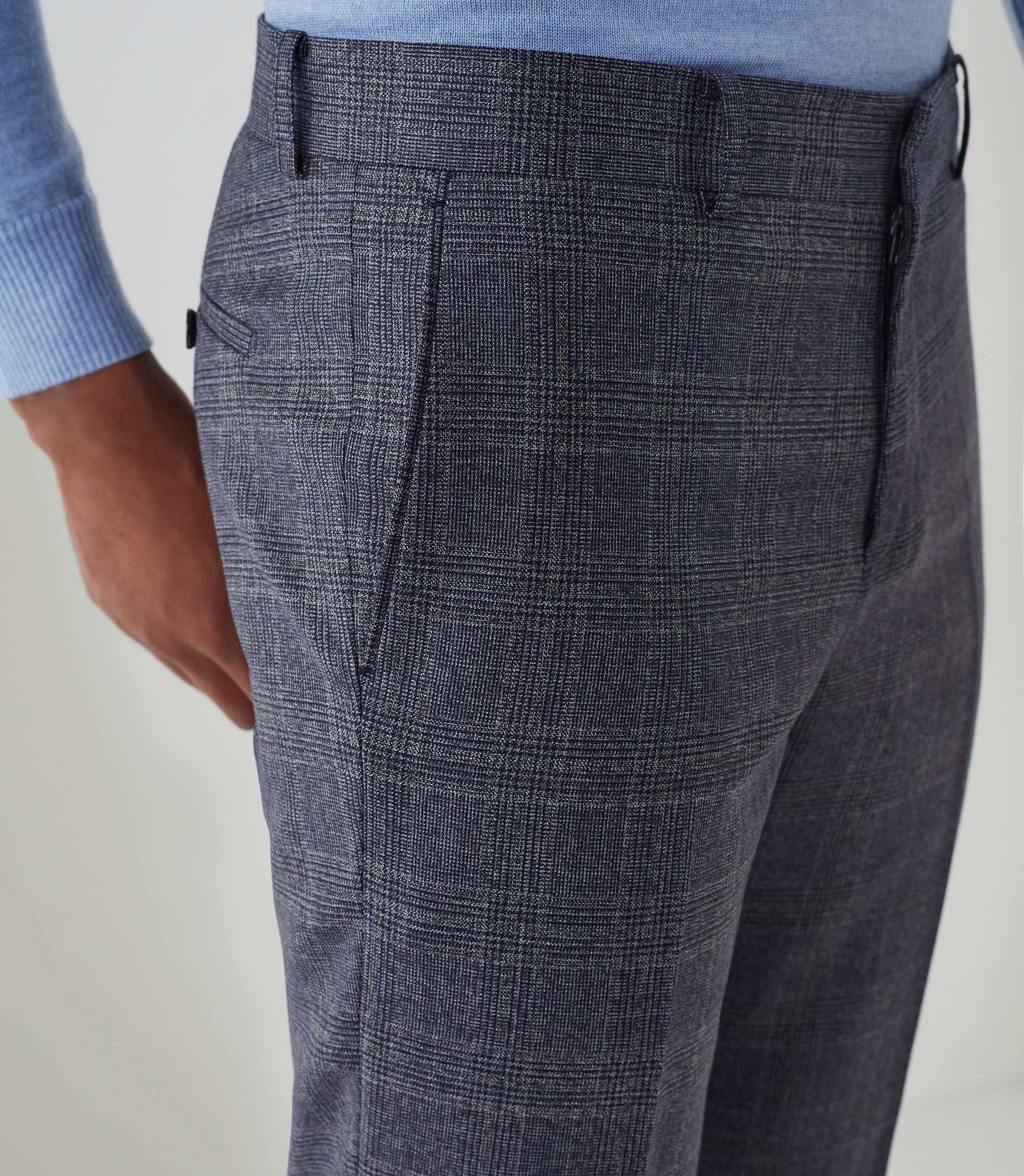 Pantalon ville Prince de Galles bleu "Négerie" - IZAC
